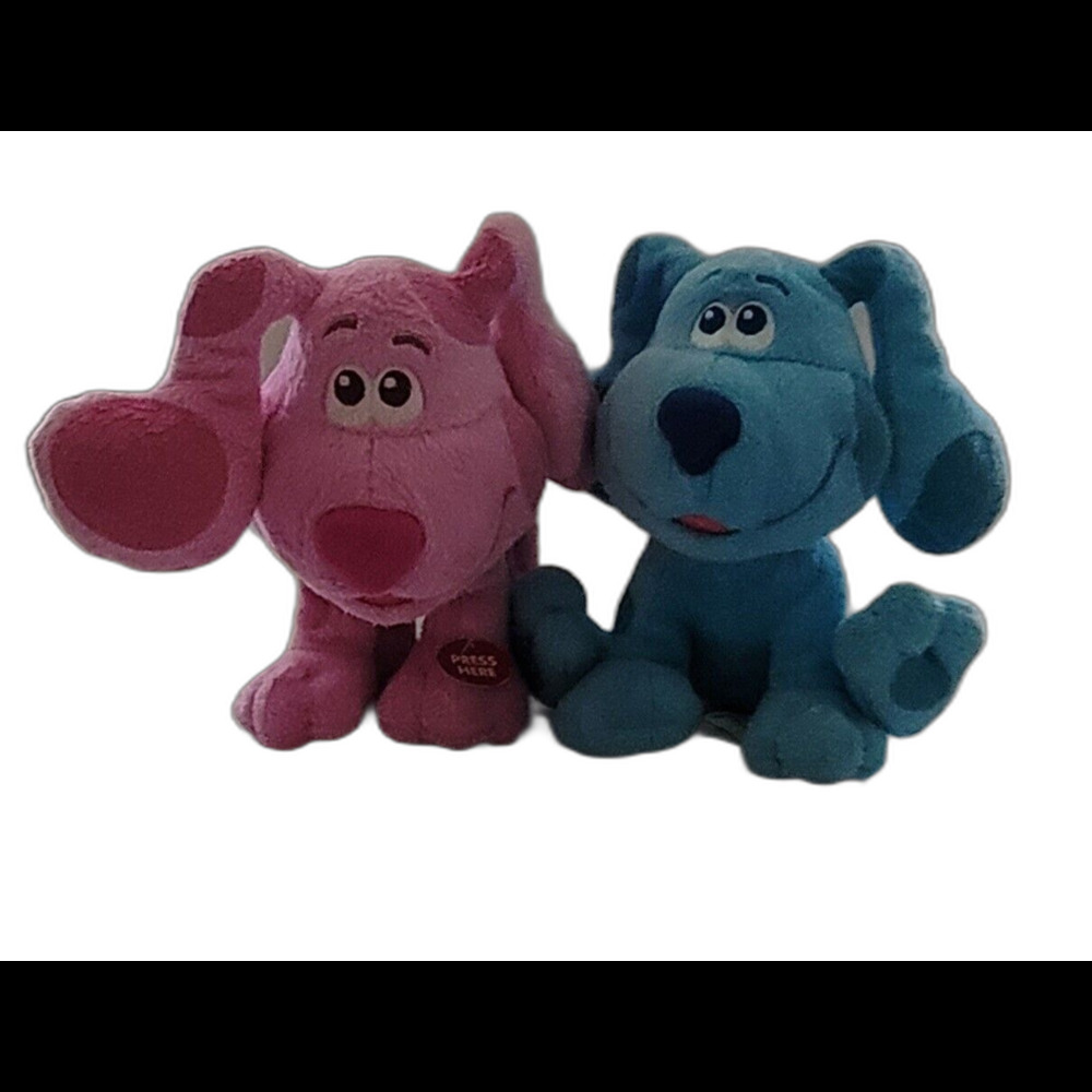 Blues Clues And You Plush Set Blue and Magenta 7.5" Tall Magenta Barks!